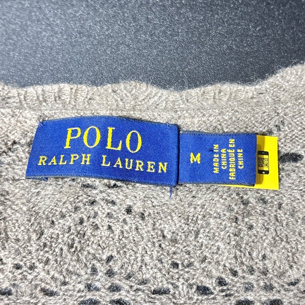 Polo Ralph Lauren Fair Isle Sweater Crochet Knit Southwestern Wool Cashmere M - Picture 9 of 13